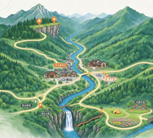 万盛黑山镇旅游地图